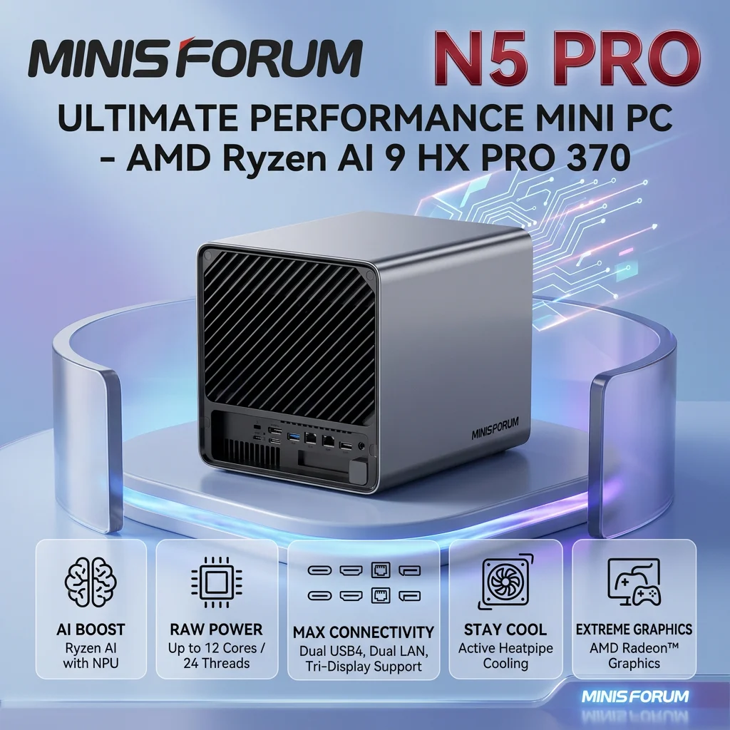 MINISFORUM N5 Pro Mini PC NAS AMD Ryzen