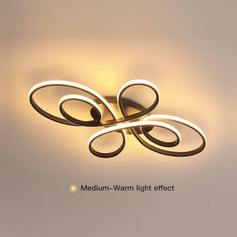 Plafonnier LED Circulaire au Design Moderne avec Télécommande, Luminaire Décoratif de Plafond, Disponible en Blanc, Marron, Idéal pour un Salon ou une Chambre à Coucher