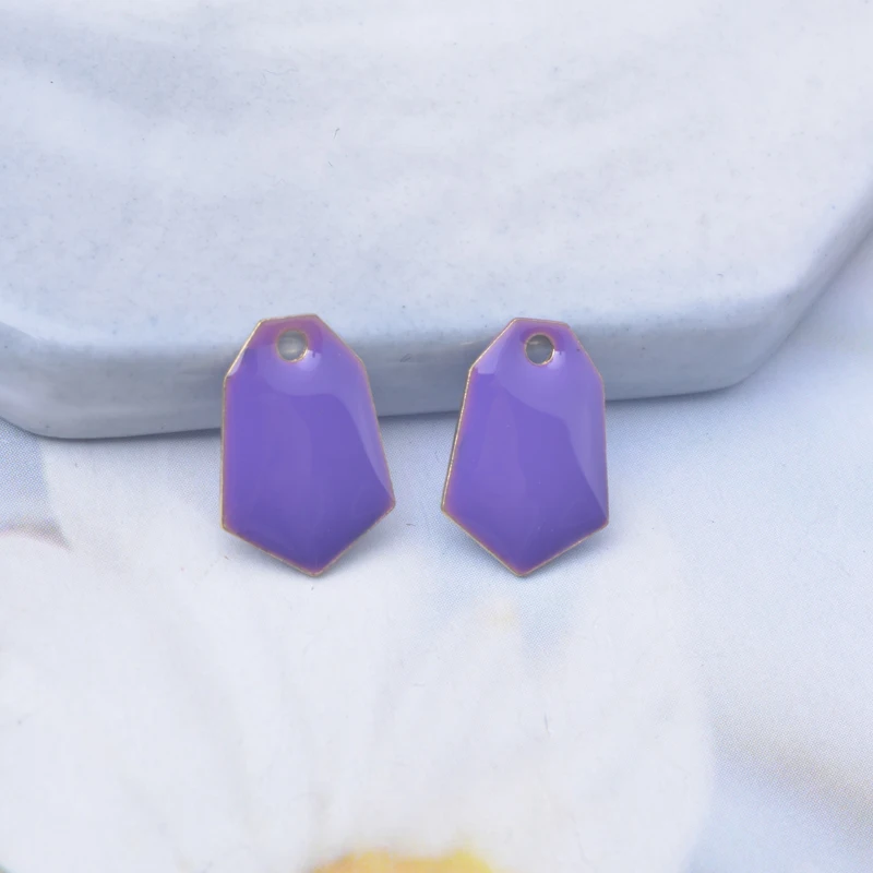 30 Stück Kupfer-Geometrie-Anhänger mit Tropfen-Emaille, beidseitig emailliert, für DIY-Schmuck- und Ohrringherstellung – Detail 5