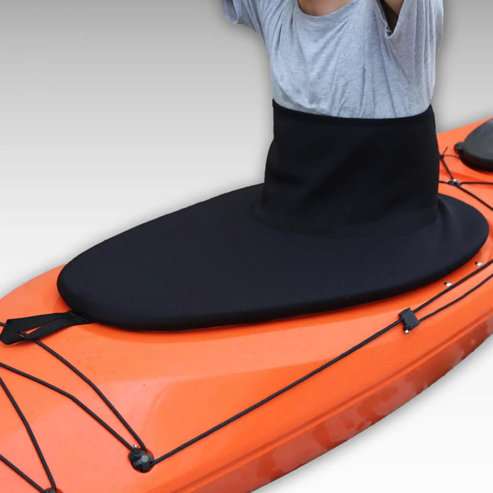 Kayak Spray Skirt Splash Deck Sprayskirt Waterproof for Equipment Black