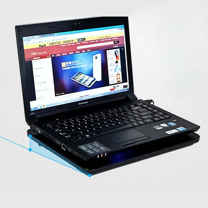 Genuine 5 Fan 2 USB Laptop Cooler Cooling Pad Base LED Notebook Computer Cooler USB Fan Stand for Laptop PC 10''-17'' Hot Sale