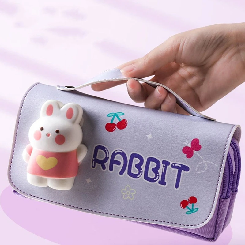 3D Decompression Pencil Case Portable Cute Pencil Bag Cartoon School Stationery Bag Student Pen Case Children Pen Bag