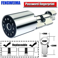Euro Profile Lock Body Compatible Electronic Cylinder Tuya Unlock Installation Keyless Tuya Fingerprint Smart Password  lock