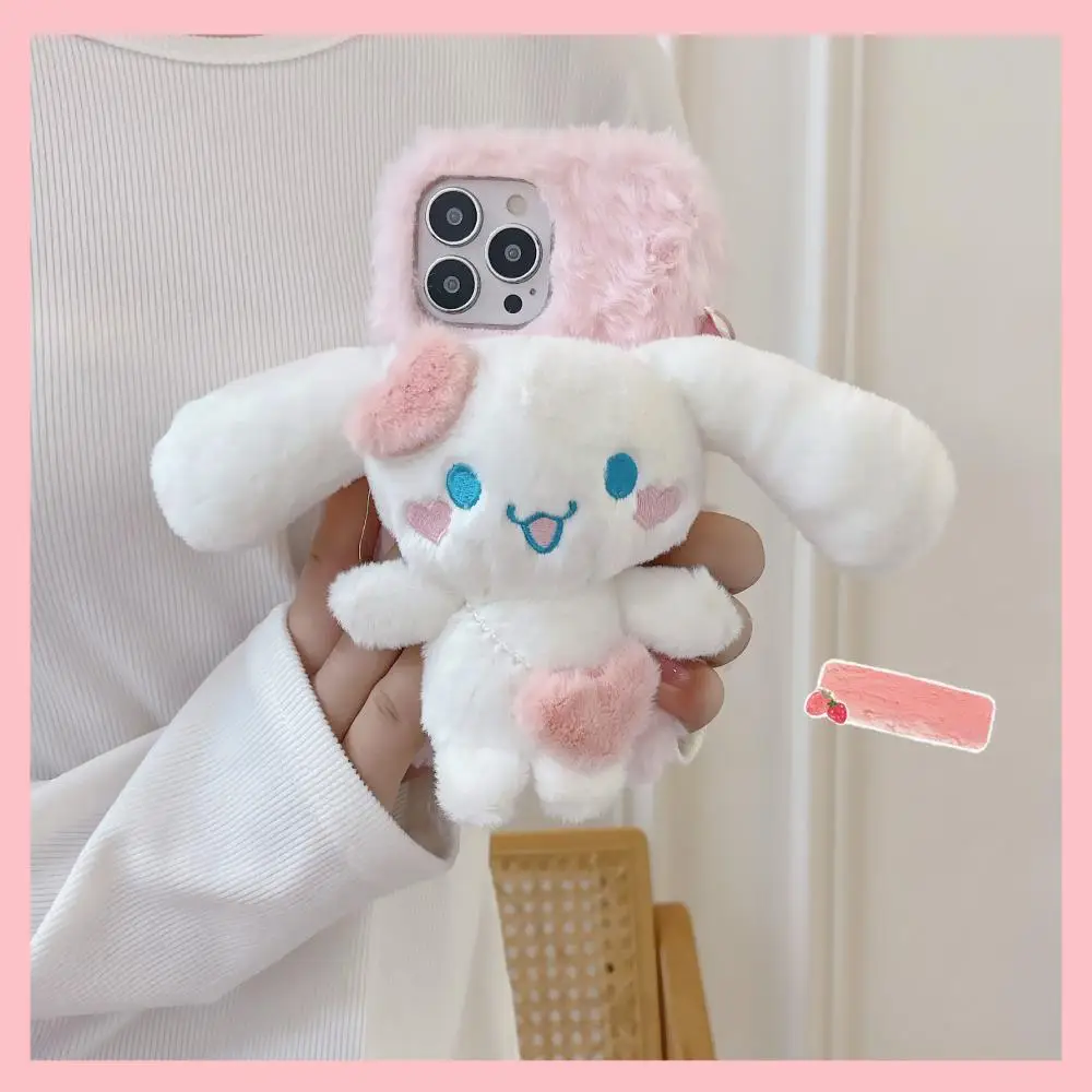 Kawaii Mobile Phone Case Sanrio Cinnamoroll Cute Anime Plush 3D Doll Iphone12 13 14Promax Case Anti Fall Girls Christmas Gift