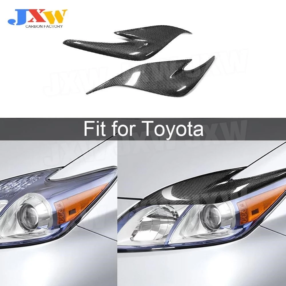 Carbon Fiber Car Front Eyelid Bumper Lamp Eyebrow Trims for Toyota Prius ZW30 JDM 2012-2015 Headlight Eyebrow Cover Decoration