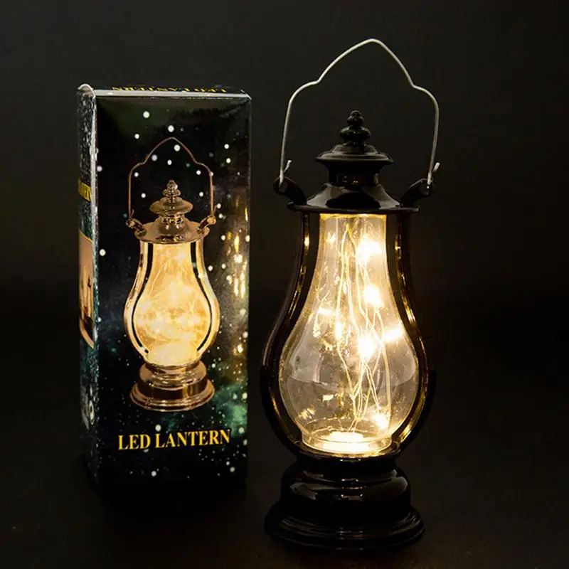 Electronic Candle Light Soft Lighting Battery Powered Desktop Lantern Lamp Old-fashioned Vintage Festival Party Decor Favor Gift