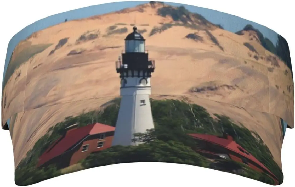 Sport Sun Visor Hat Lighthouse Rock National Lakeshore Michigan Unisex Sun Hat Cap for Golf Tennis