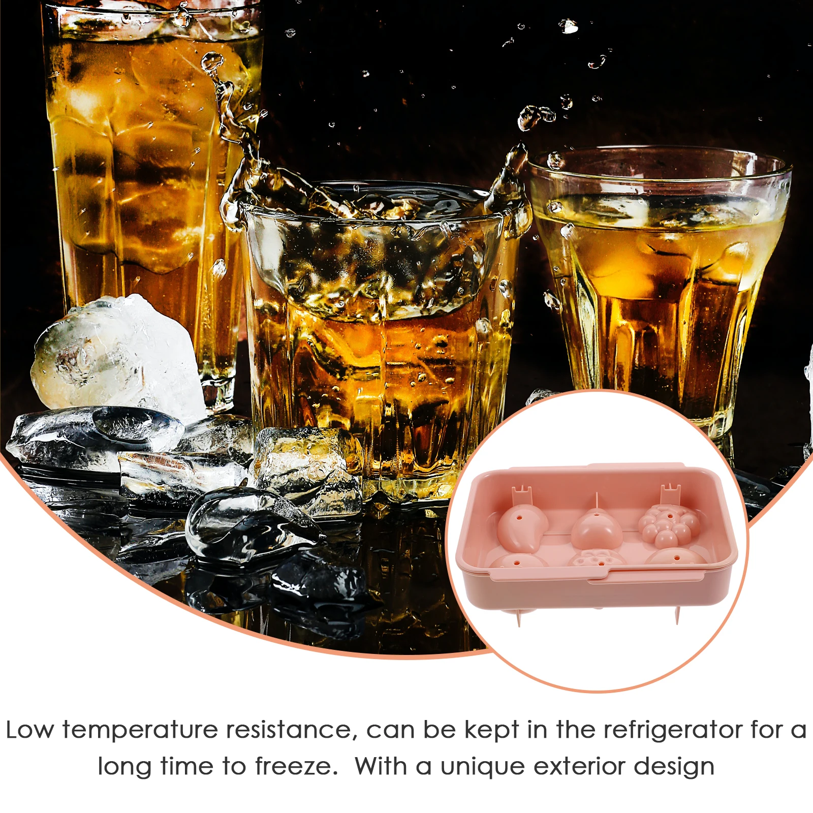 

Creative Reusable Cube Maker Non-Stick Tray For Whiskey Soda Beverage Kitchen Supplies Fruit Shaped Holder Frost Resistant Diy