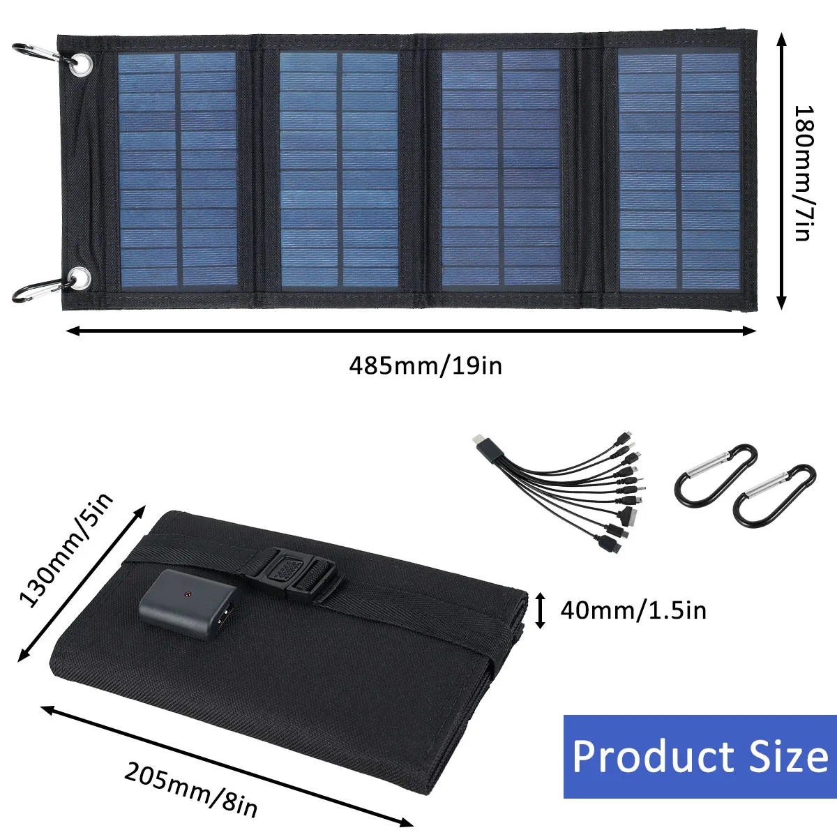 100W Foldable Solar Panel USB Waterproof Portable Folding Bag Battery Charger For Phone Solar Power Charger Outdoor Camping