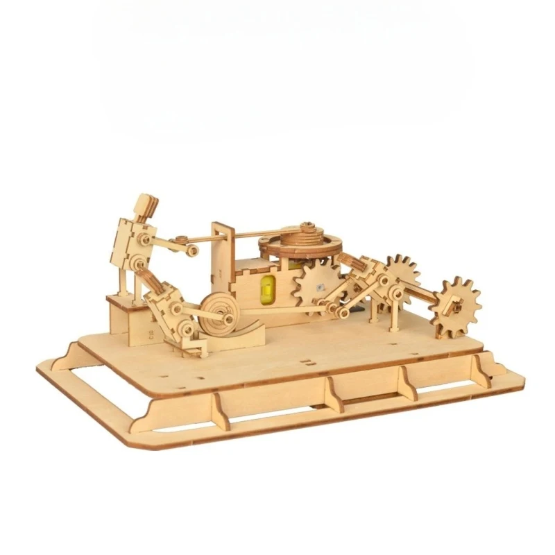 Kit de construction de modèles de puzzle 3D en bois pour enfants, électrique, meulage, rick, décorations dynamiques, bricolage, jouet d'assemblage, cadeau