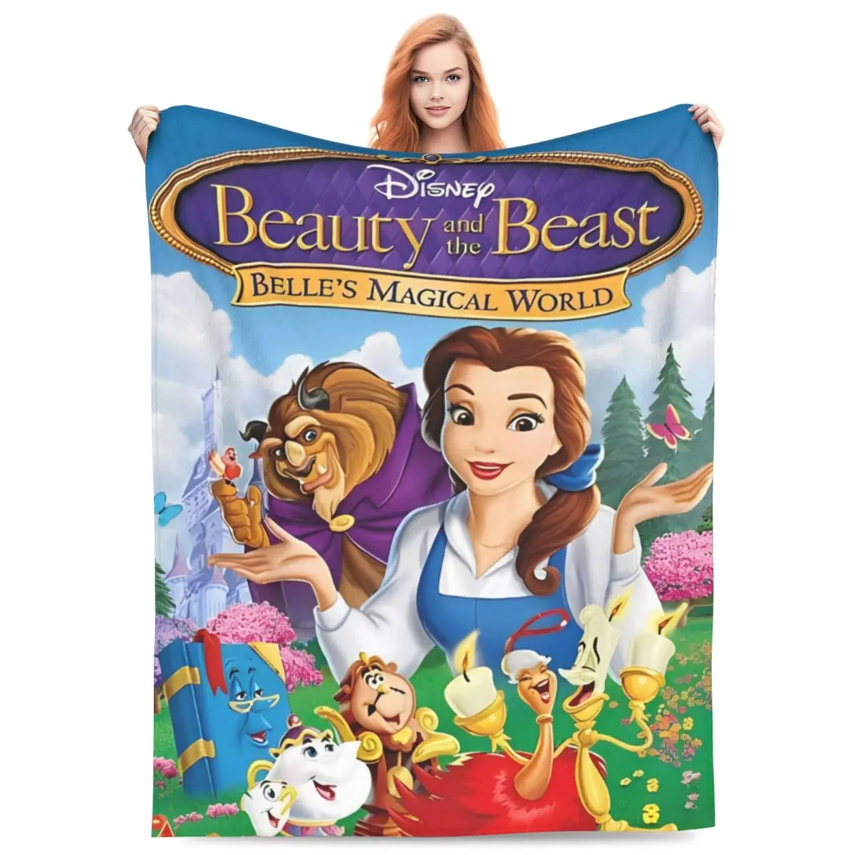 

Beauty And The Beast Blanket Quality Warm Soft Bedding Throws Winter Travel Office Couch Chair Sofa Bed Novelty Bedspread