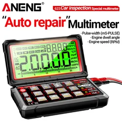 ANENG 623 akıllı araba multimetre onarım test cihazı dahili şarj edilebilir lityum pil 20000 sayım voltmetre Multitester metre araçları