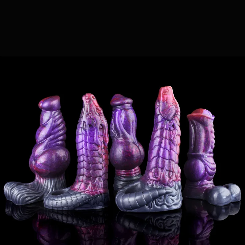 

Popular Simulation Animal Dildo Silicone Bowling Massager Female Backyard Masturbation Anal Plug Penis Cover Anal Tentacles