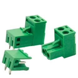 10 sets ht5.08 2pin Right angle Terminal plug type 300V 10A 5.08mm pitch connector pcb screw terminal block