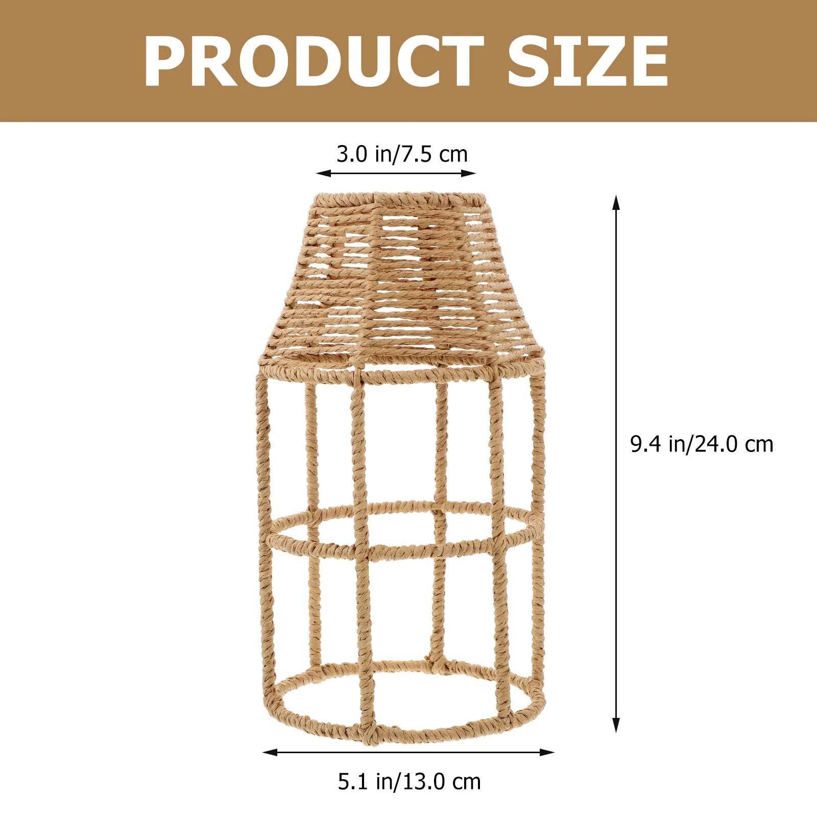 Woven Lamp Shade Handcrafted Natural Fiber Light Cover for Ceiling Pendant Hanging Lamps Decorative Retro Modern Home Restaurant