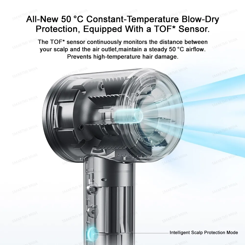 XIAOMI MIJIA مجفف شعر عالي السرعة Pro، 110 كيلو دورة في الدقيقة، هواء 70 م/ثانية، 8 أوضاع لتدفق الهواء، 50 ° درجة حرارة ثابتة C، أيونات 200 متر، إصدار CN مع Ada