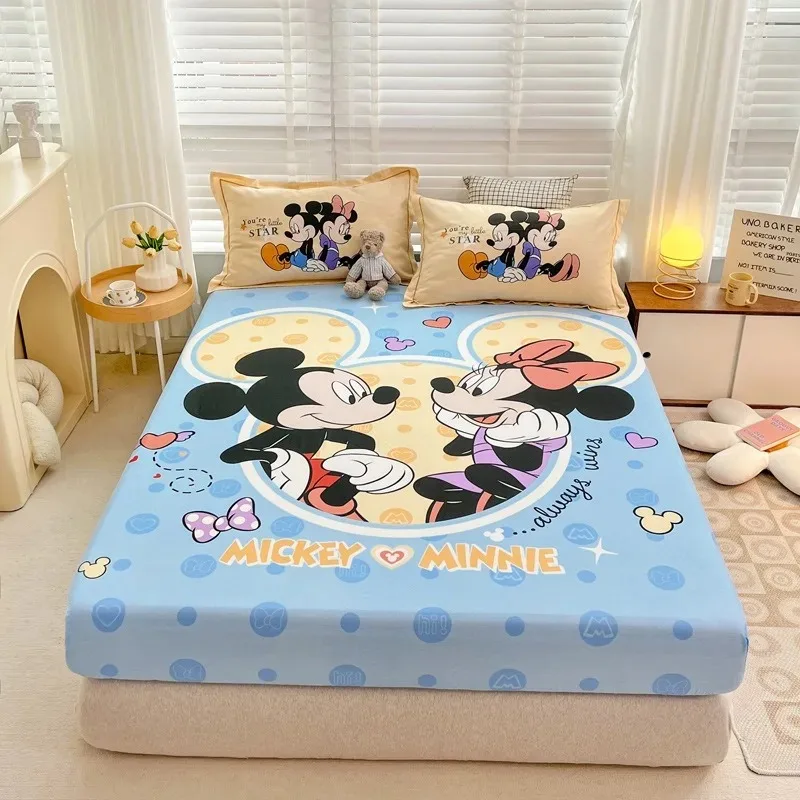 2 Disney Mickey Mouse Children's Fitted Sheet,blue Mouse bed sheets 90/120/150/180/200cm mattress dust cover,Boys bed sheets