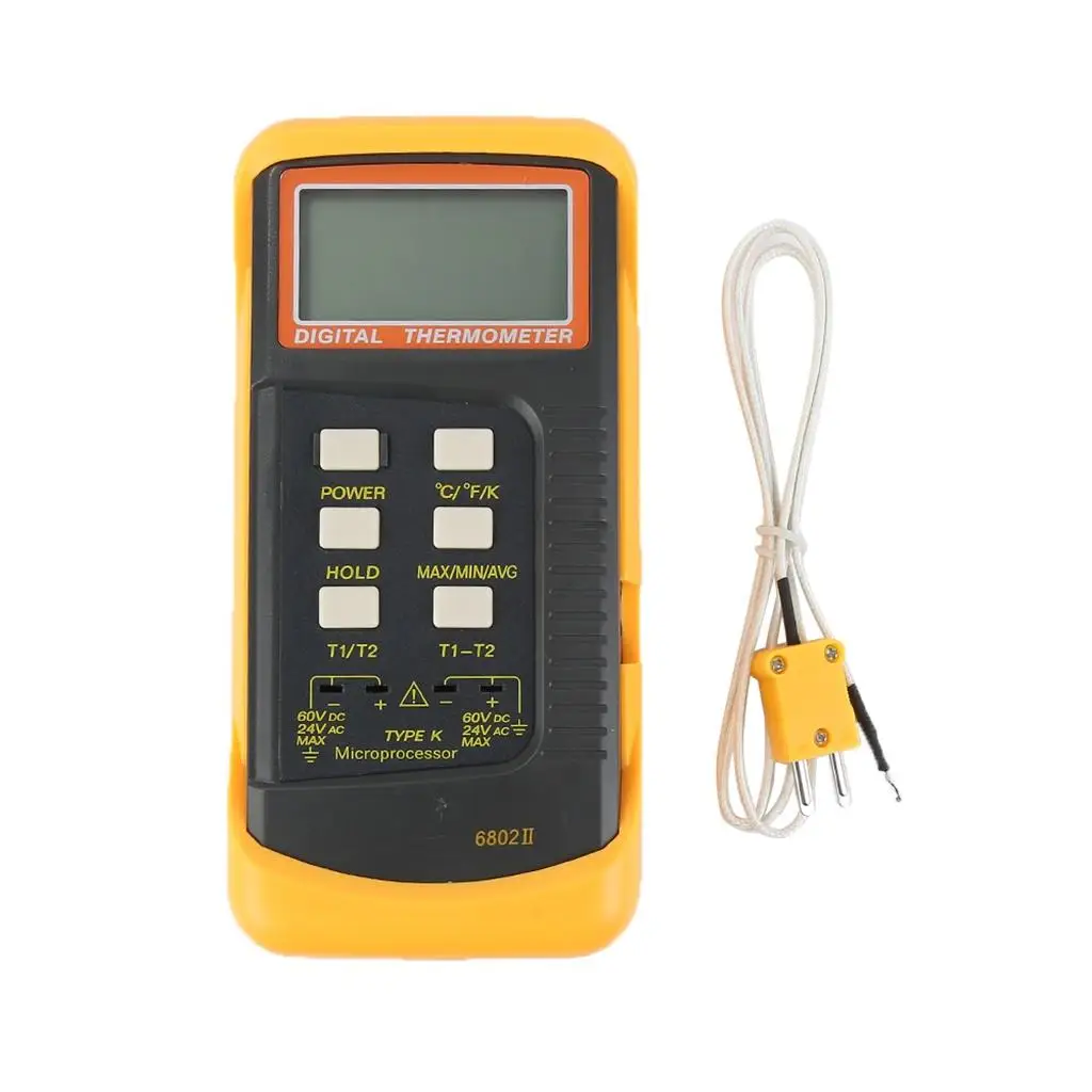 6802 II 2CH Digital 1300 Degree W/ -Type Thermocouple Sensor