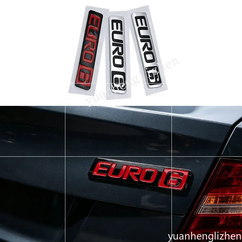 EURO6 side fender emblem for Volvo trucks EURO 6 displacement logo lorry refit rear trunk flank badge decorative car sticker