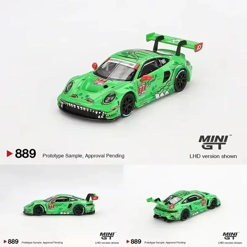 พรีเซลล์ MINIGT 992 GT3R # 80 AO Racing 2023 IMSA สีชมพู 1:64 Diecast Diorama Collection ของเล่น