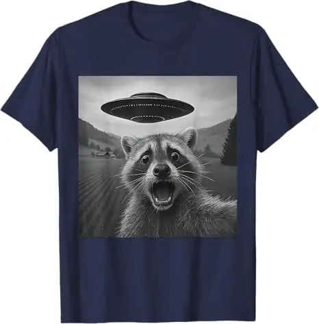 2025 جديد Bombardino Crocodilo الإيطالية Brainrot Meme Cat Selfie الراكون Selfie مع الغريبة UFO مضحك الراكون الجرافيك المحملة Y2k القمم