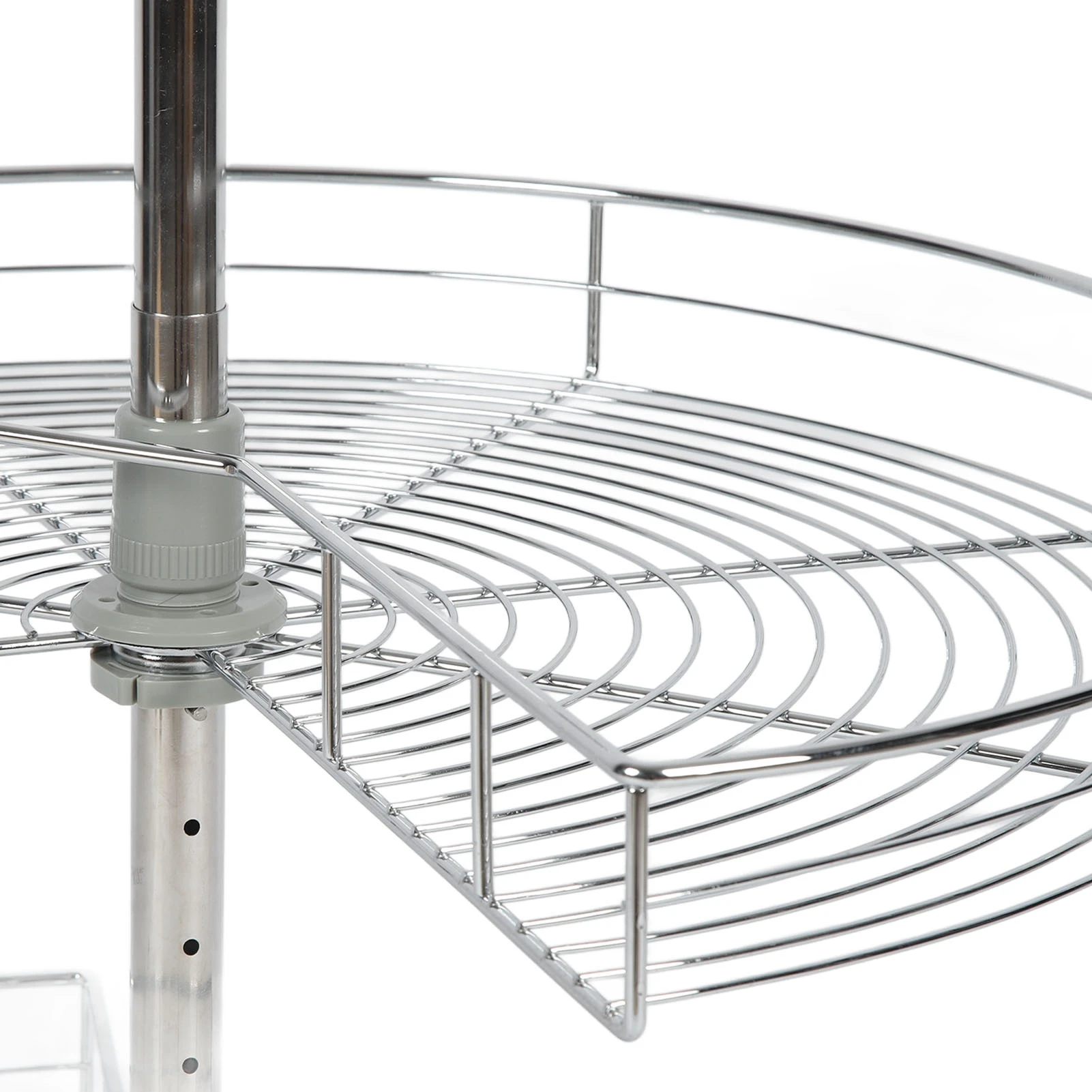Rotating Corner Shelf Kidney Shaped 270 Degree Storage Holder Basket for Home Kitchen