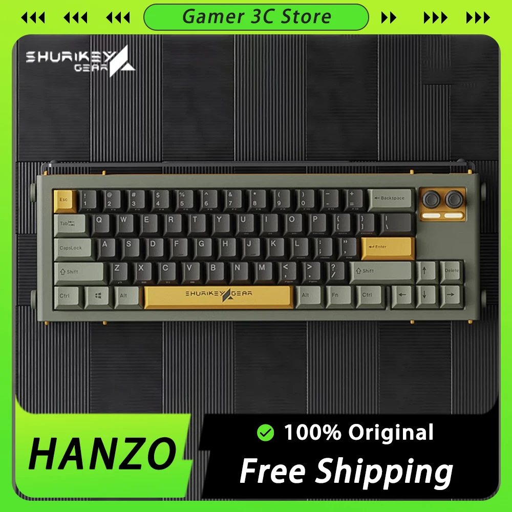 

Shurikey hanzo Mechanical Keyboard Two Multifunctional Knob Bluetooth Wireless Keyboard ABS Keycap Pc Gamer Gaming Office Mac