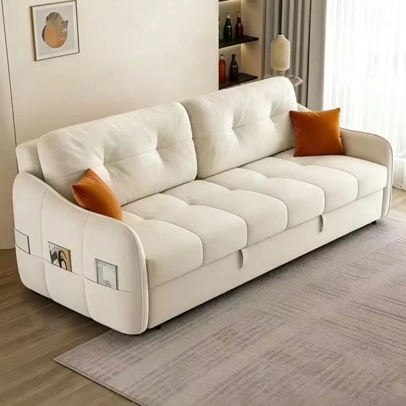 Luxury Modern Wood small Living Room Bedroom Soft Sofa Bed Lazy Recliner Foldable Fabric Single 2 Seater white Furniture Design