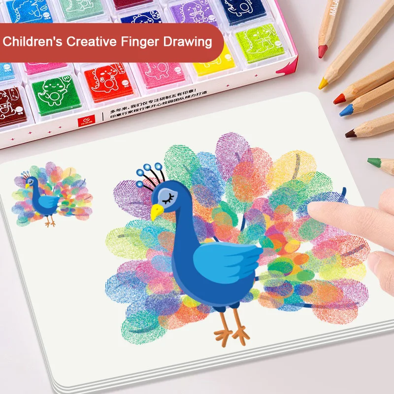 Vingerafdruk voor kinderen Inktspel Kleuterschool DIY Graffiti Speelgoed Kinderen Creatieve tekening Vroeg onderwijs Educatief speelgoed voor meisjes