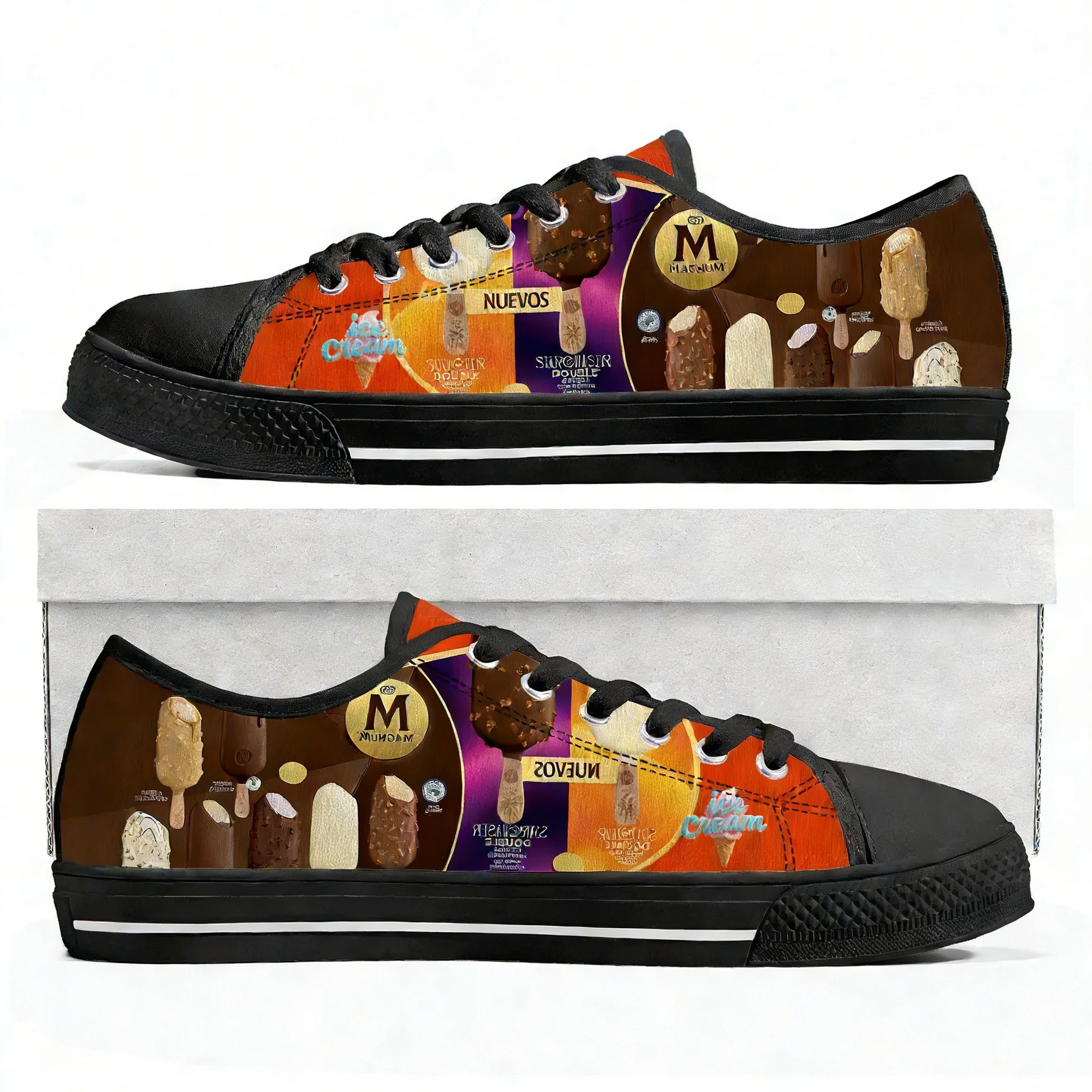 

Ice Cream Low Top Sneakers Mens Womens Teenagers Canvas Sneaker Comfortable Fashion Casual Durable Couple Shoes Customized Shoes