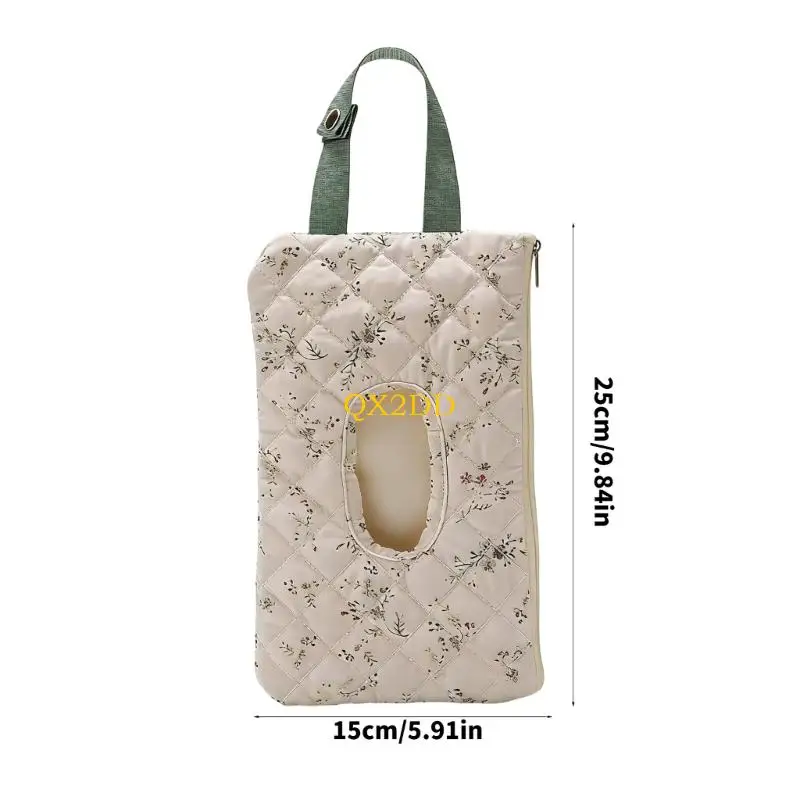QX2D Baby Strollers Tissue Holder With Wide Opening Design Large Capacity Storage And Portable Hanging Strap For Easy Access