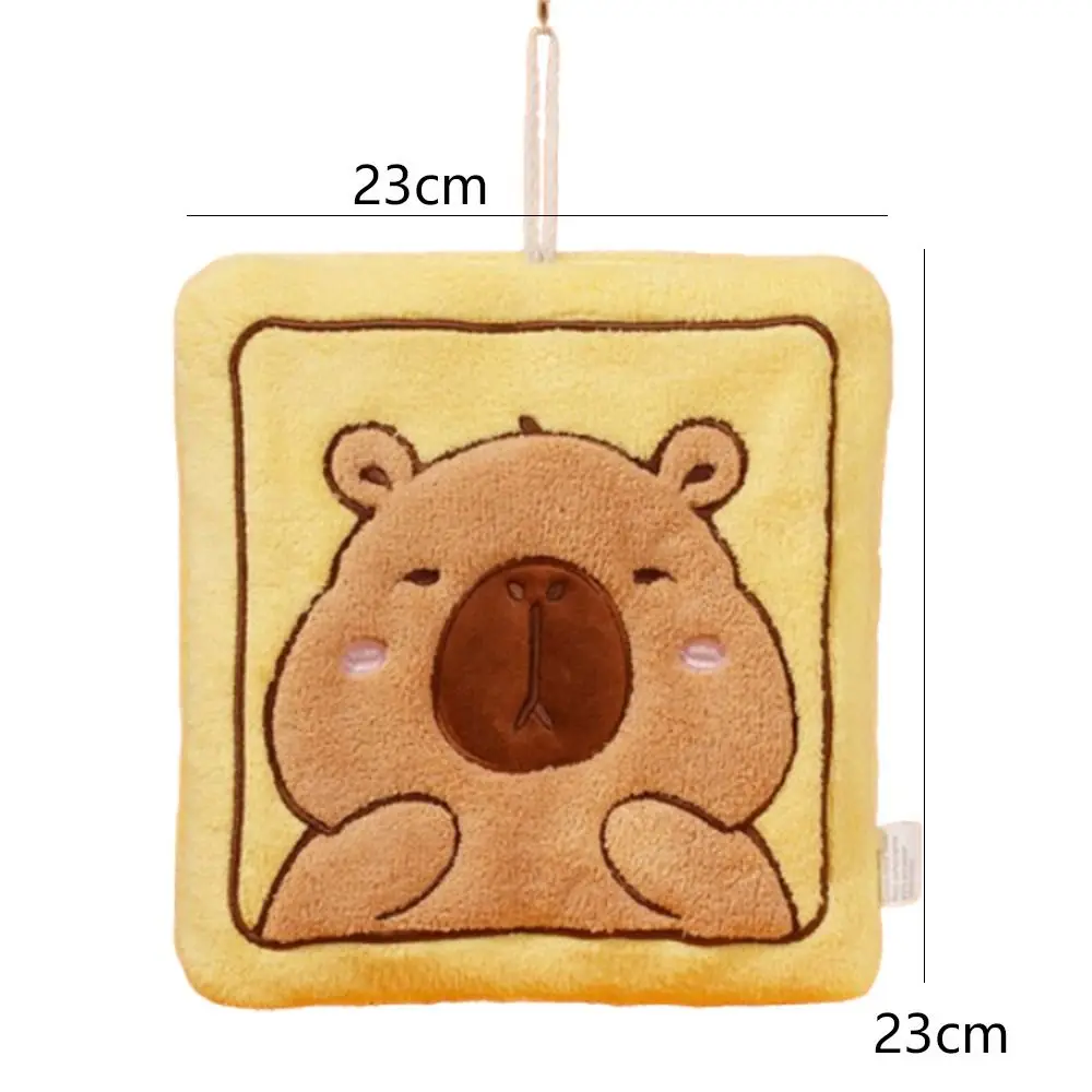 Cartoon Capybara Hanging Hand Towels Soft Thickened Children's Small Towels Cute Quick Drying Coral Velvet Hand Towel