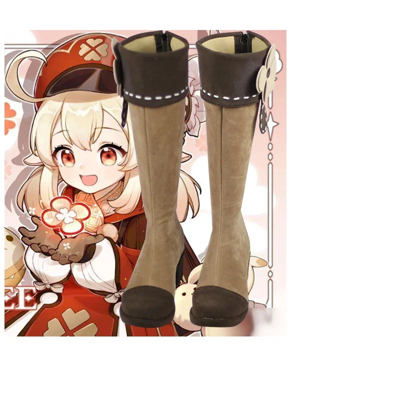 Обувь для косплея Game Genshin Impact Klee, ботинки для женщин и девушек на Хэллоуин, карнавал, реквизит для ролевых игр на заказ