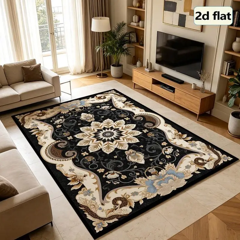 1 Piece Ornate Traditional Floral Style Rug, Soft Comfortable, All Seasons, Lightweight Easy To Maintain, Home Decor, Room Decor, Living Room, Bedroom, Dining Room, Autumn, Winter