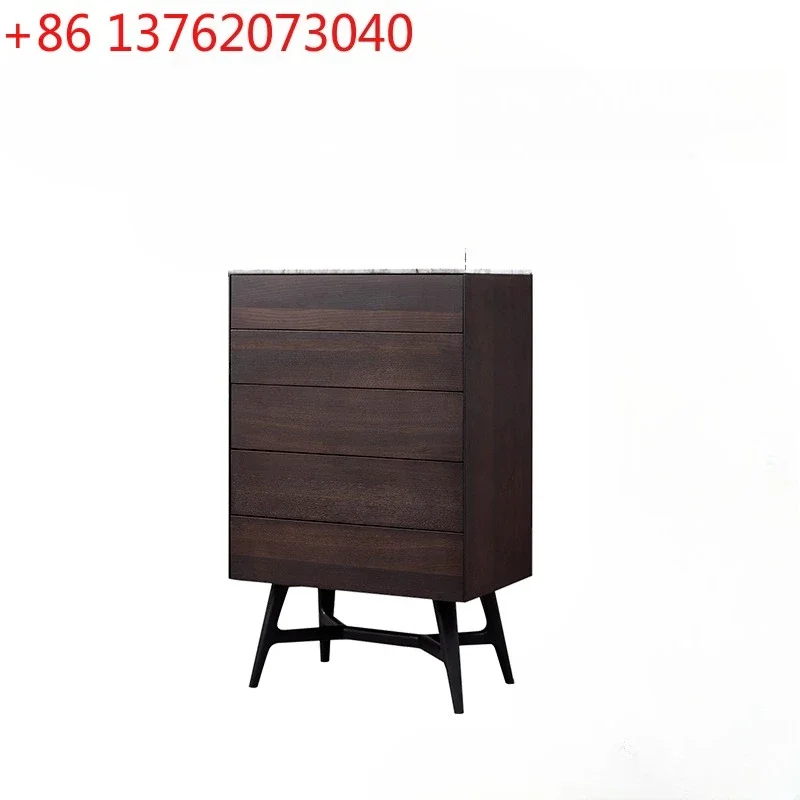 Italian Modern Living Room Solid Wood Locker Nordic Minimalism Marble Chest of Drawers
