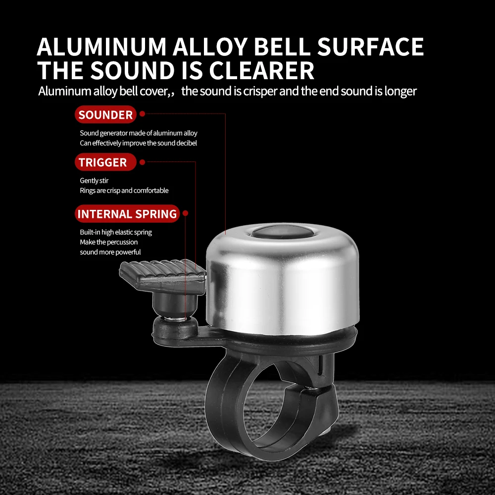 VXM Bicycle Bell MINI Aluminum Alloy Bike Ring Bell Safety Warning Alarm Loud Sound Handlebar Bell MTB Horn Cycling Accessories