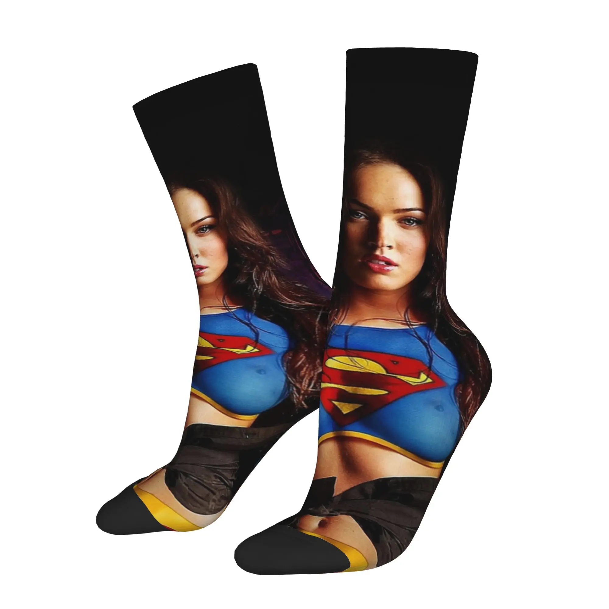 Happy Funny Male Men Socks Casual megan fox Super-girls  Sock Polyester Anime Sport Women's Socks Spring Summer Autumn Winter
