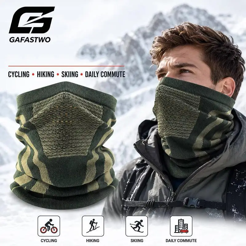 Winter Neck Gaiter Face Cover Men Women Thermal Breathable Knit Scarf Windproof Warm Mask for Skiing Cycling Hiking Outdoor Uses