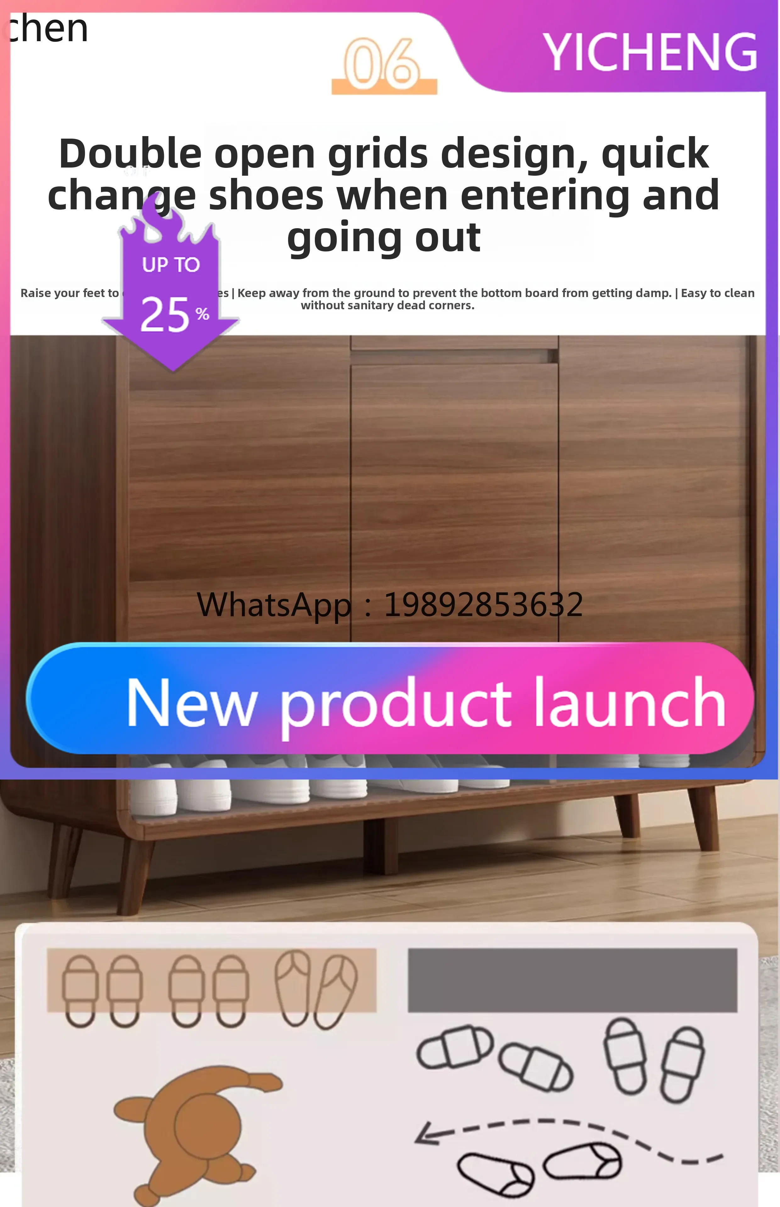 LYY  shoe cabinet household door integrated against the wall to enter the door, the new popular large-capacity shoe rack