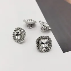 10 pezzi bottoni diamantati 12mm bottoni con gambo in metallo con strass alla moda accessori per abbigliamento donna