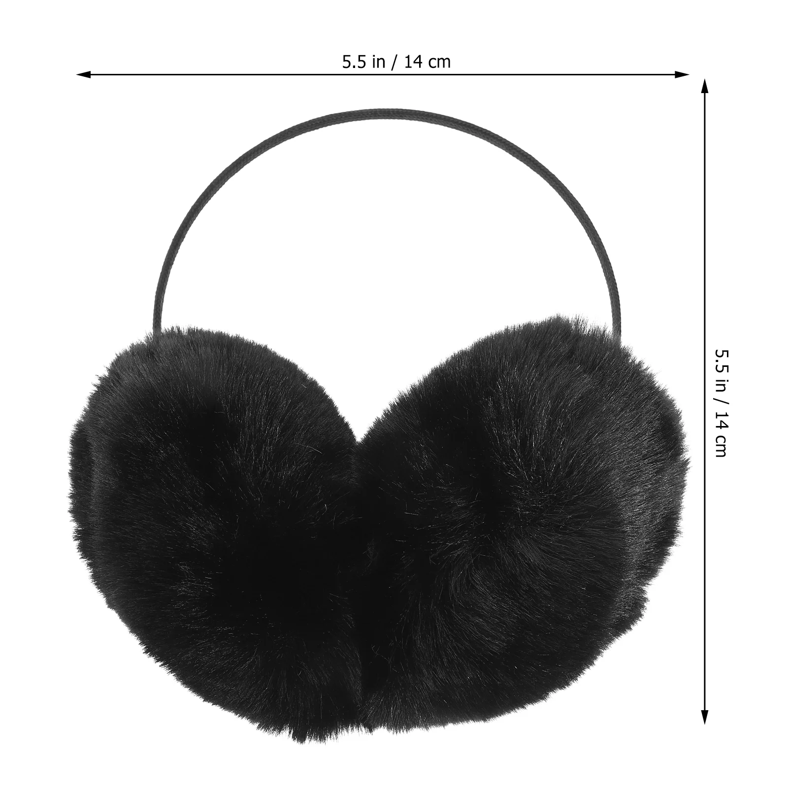 Fluffy Earmuff Winter Warm Girl Headbands Bear Ears Black Plush Women Man