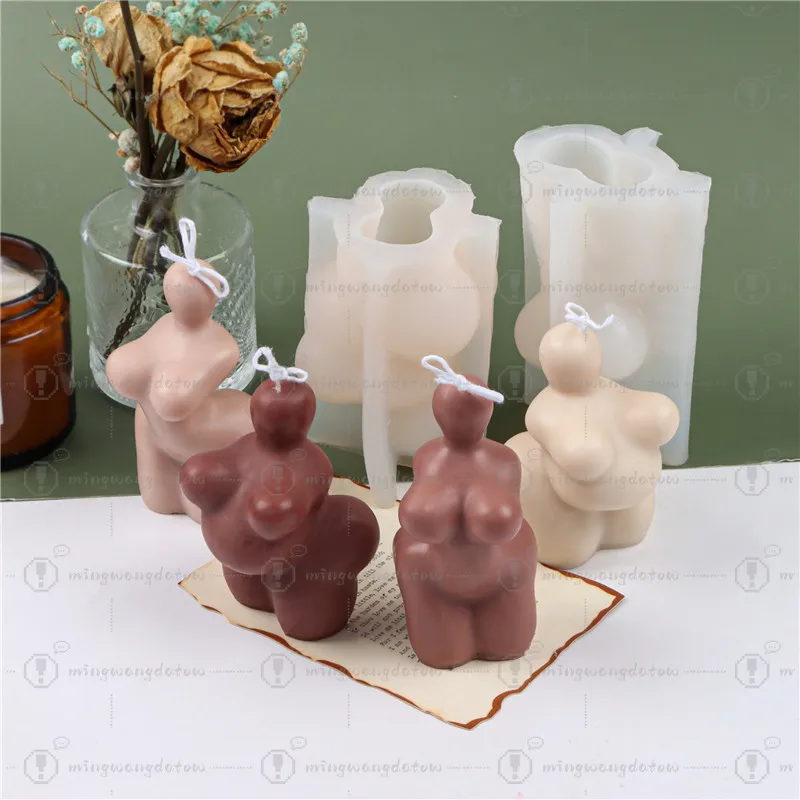 Nordic Style 3D Human Body Silicone Mold, Female Body Aromatherapy Candle Mousse Cake Mold