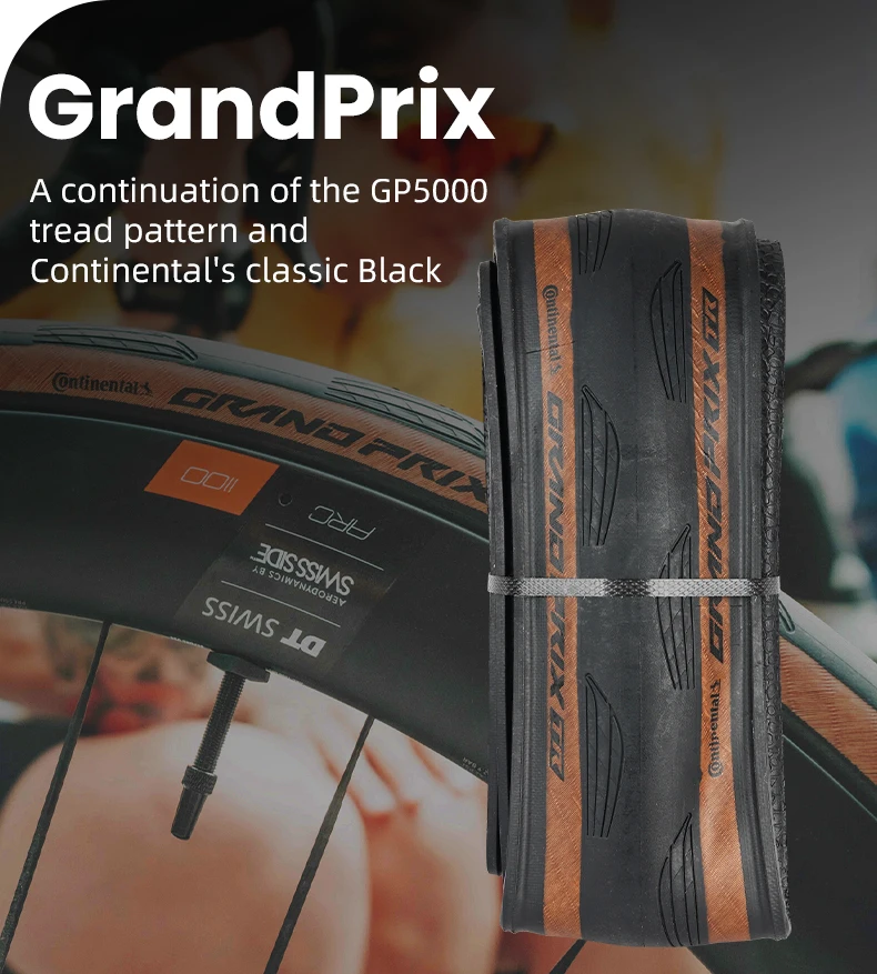 Continental Grand Prix Rennradreifen, pannensicher, schlauchloser/Schlauchreifen, 700 x 25 C/28 C/30 C/32 C, schwarze Chili-Rennradreifen – Detail 3