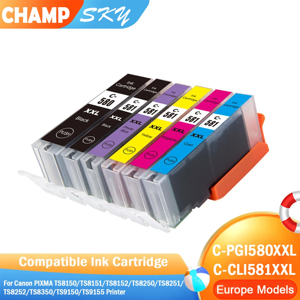 

Чернильные картриджи Sky PGI580 CLI581 PGI-580 CLI-581 для Canon Pixma TS705/TR7550/TR8550/TS6150/TS6250/TS8150/TS8250/TS9150/TS9550