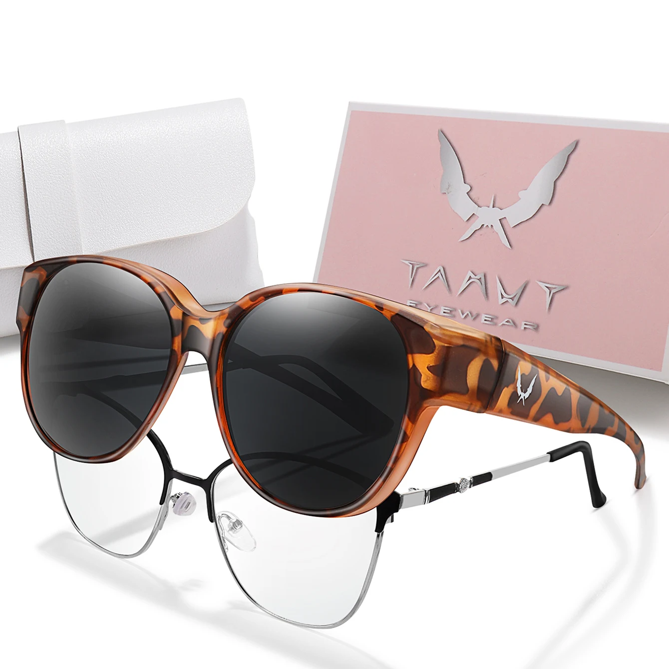 AliExpress TAMWY Over Glasses Cover Over Myopia Eyeglasses Unisex Round Shades with UV protection Outdoor Sports Fishing Hiking Cycling with Box