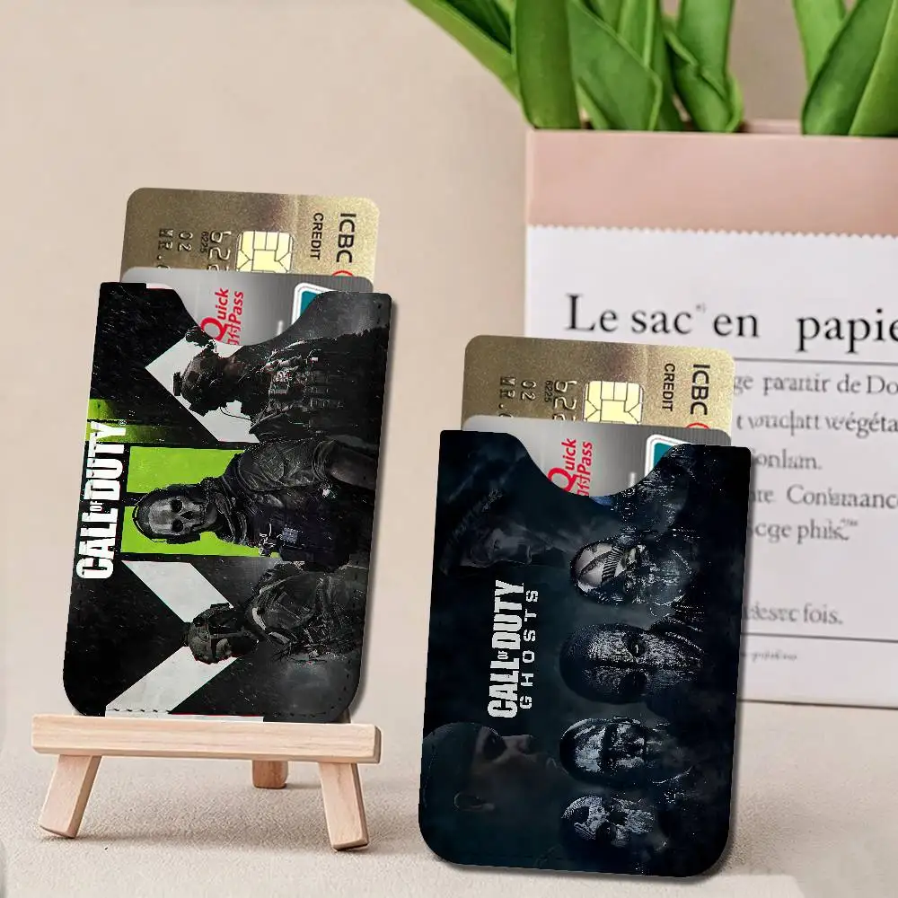 Hot Video Game C-Call O-Of D-Duty Leather Card Wallet Soft Lightweight Portable Credit ID Card Holder Daily Commute Card Case