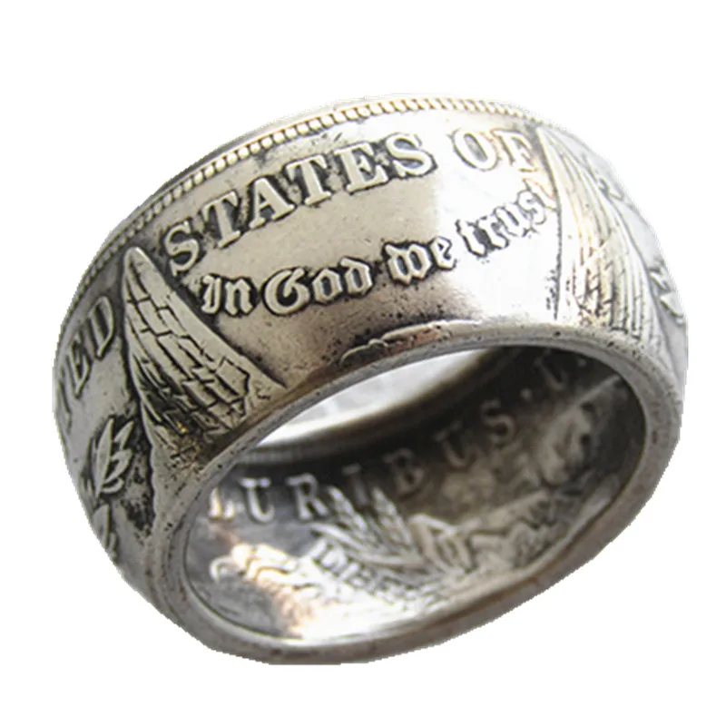 US Morgan Dollar Coin Ring 'eagle' 1878 copper-nickel alloy Handmade In US Sizes 8-16