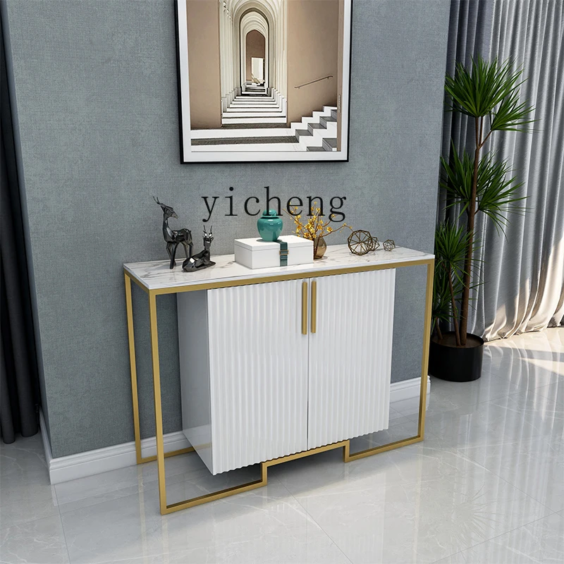 ZK modern simple door entrance cabinet, living room partition, dining side locker against the wall, marble entrance table