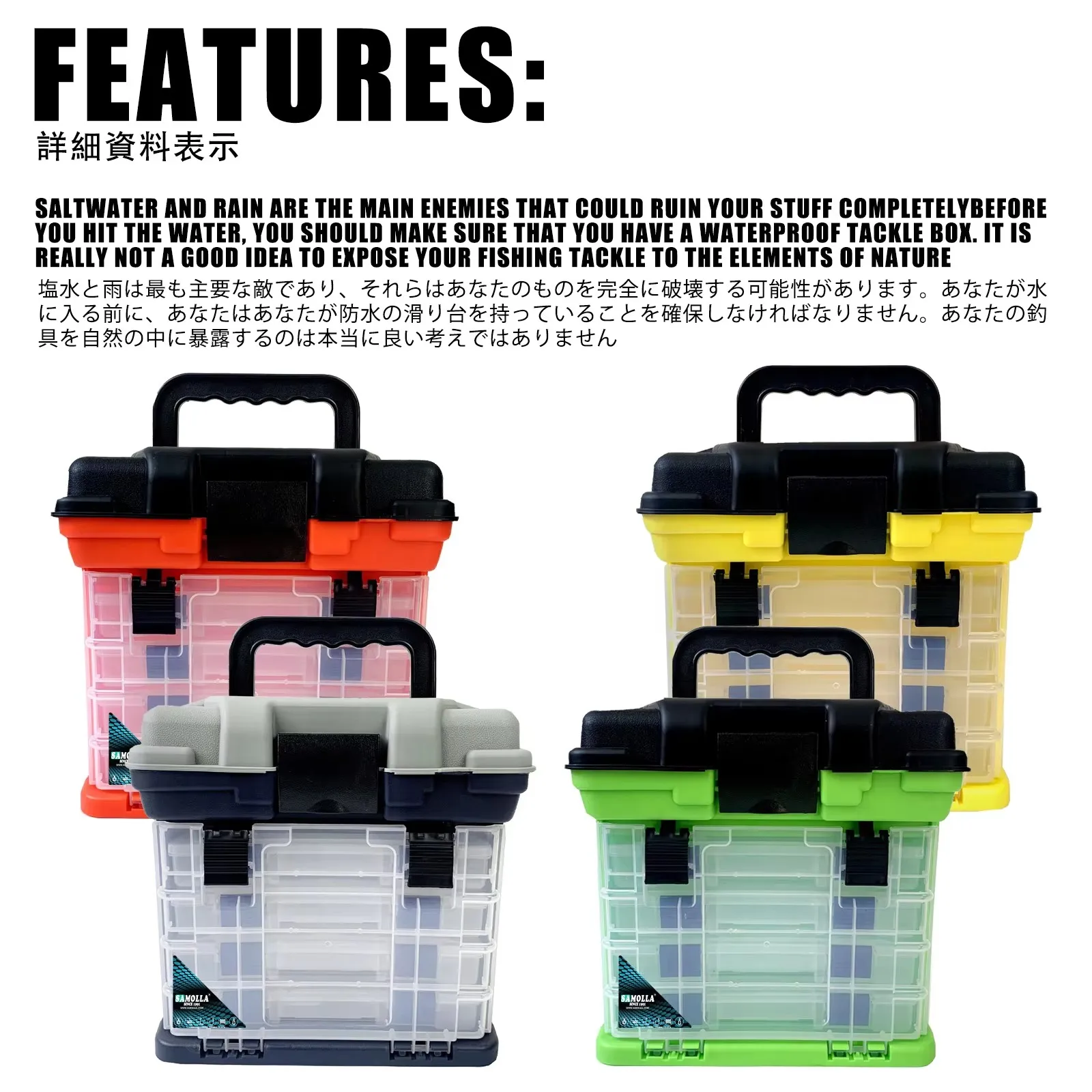 2025 Multifunction Big Lure Fishing Box Multi-storey Compartments Plastic Accessories Tackle Container Case Adjustable Organizer
