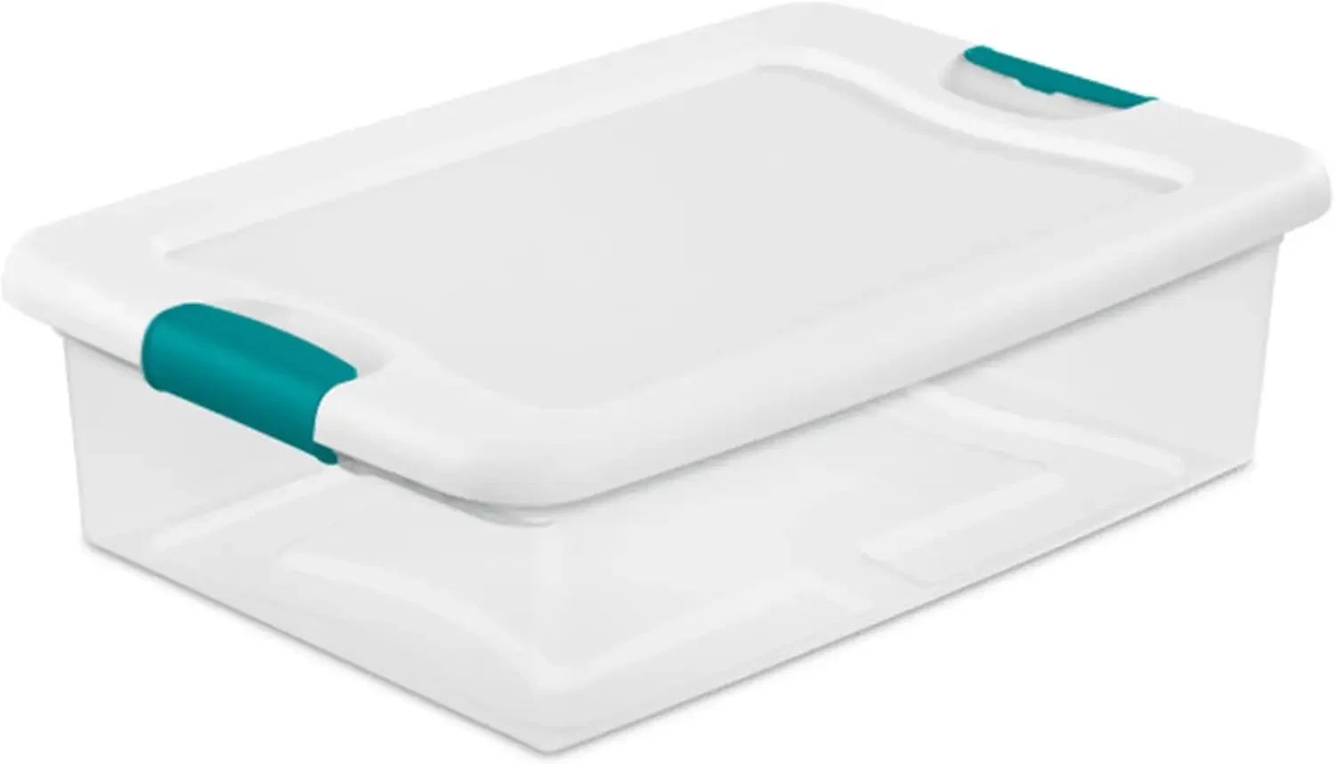 

Plastic Container to Organize Clothes Underbed, Clear with White Lid, 12-Pack